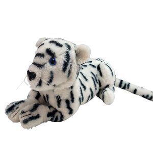 Vtg R Dakin Snow Leopard Plush 22" White Tiger 1980 stuffed toy